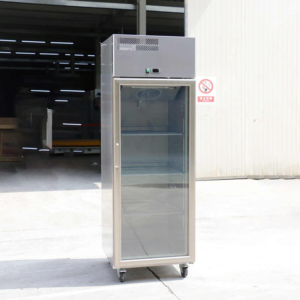 American style upright glass door freezer(Single Door Air Cooling)