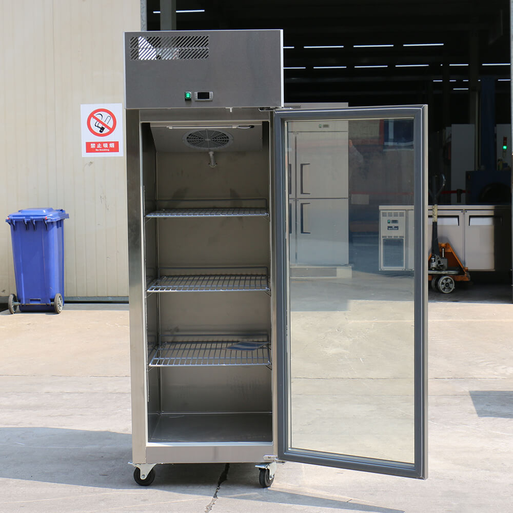 American style upright glass door freezer(Single Door Air Cooling)