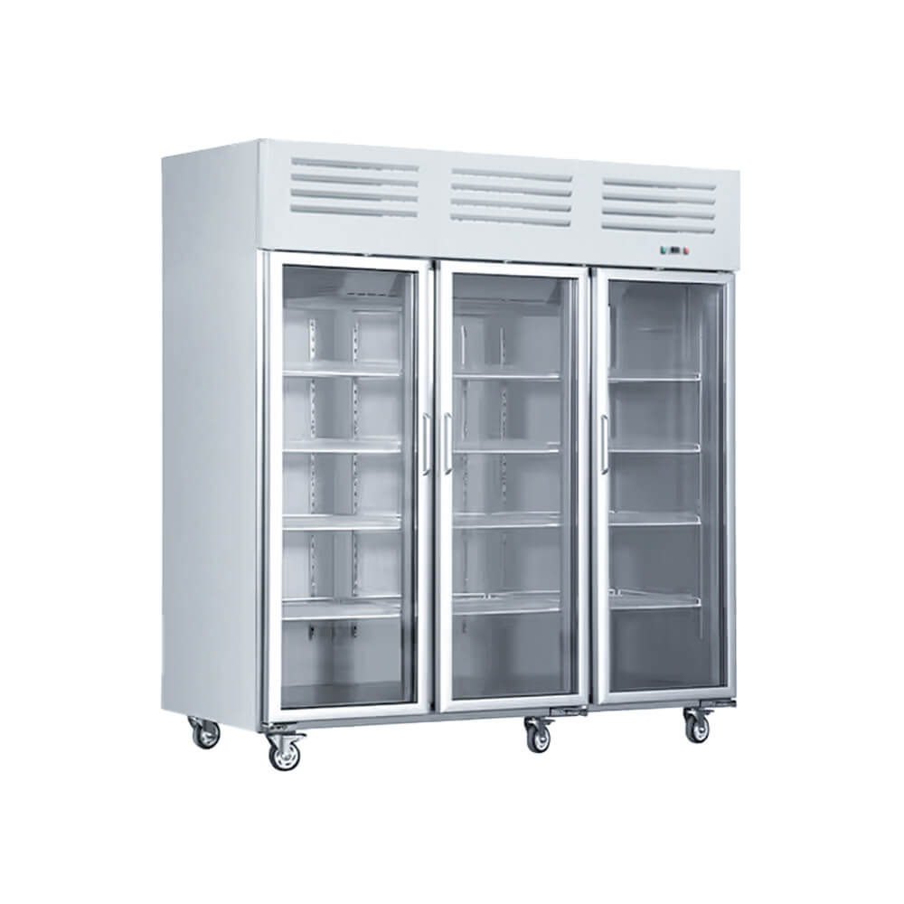 American style upright glass door refrigerator(3 Doors Air Cooling)