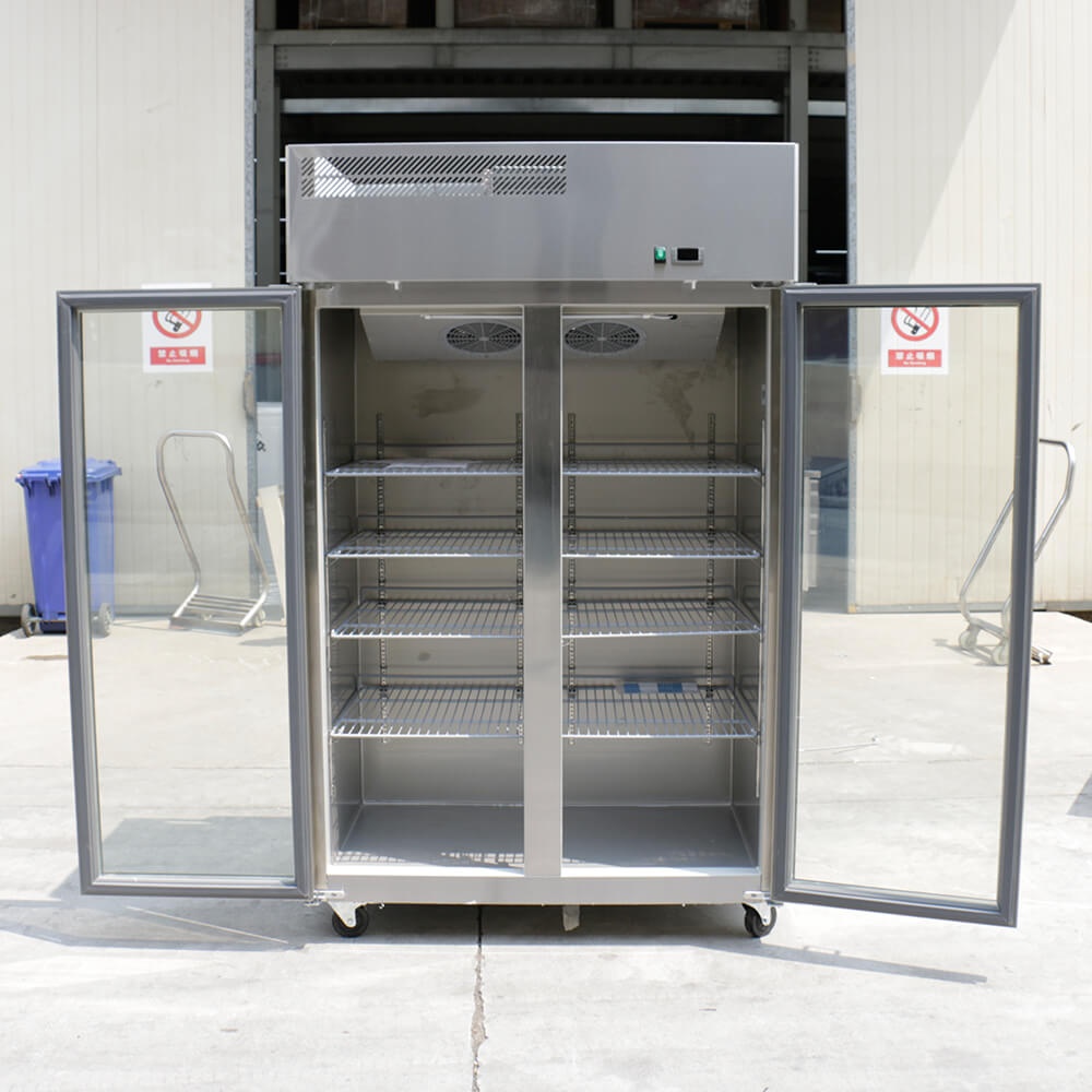 American style upright glass door refrigerator(2 Doors Air Cooling)