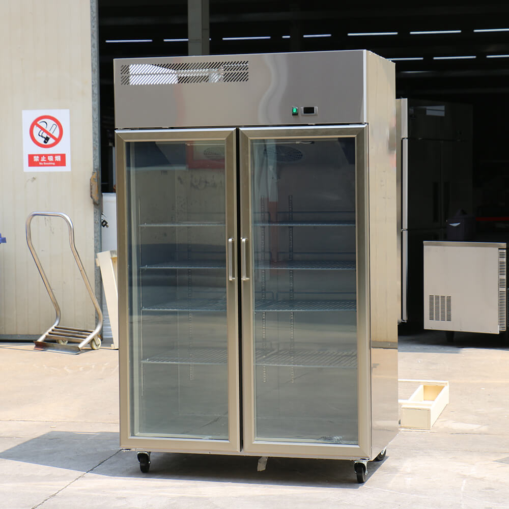 American style upright glass door refrigerator(2 Doors Air Cooling)