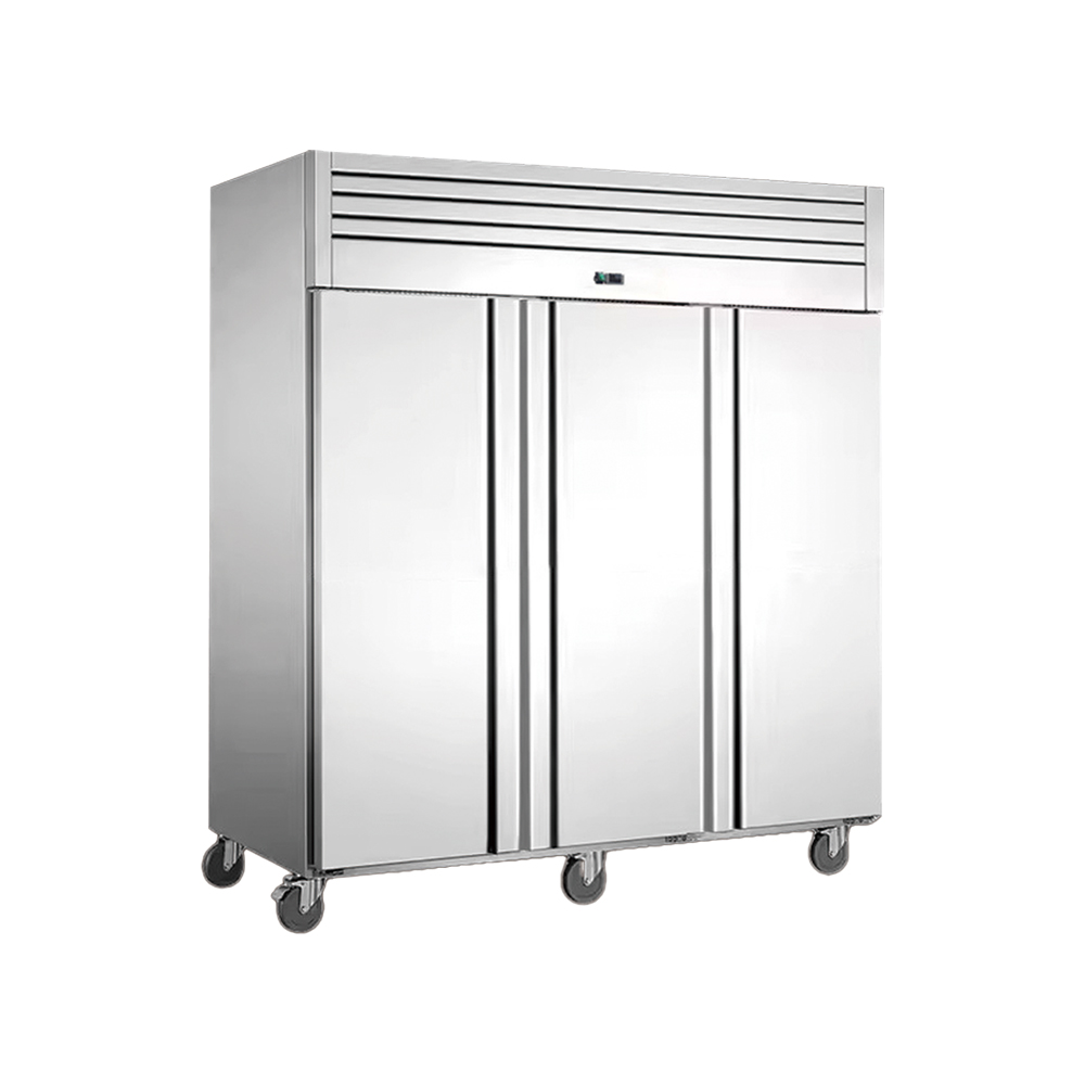 European style upright stainless steel refrigerator(3 Doors Direct Cooling)