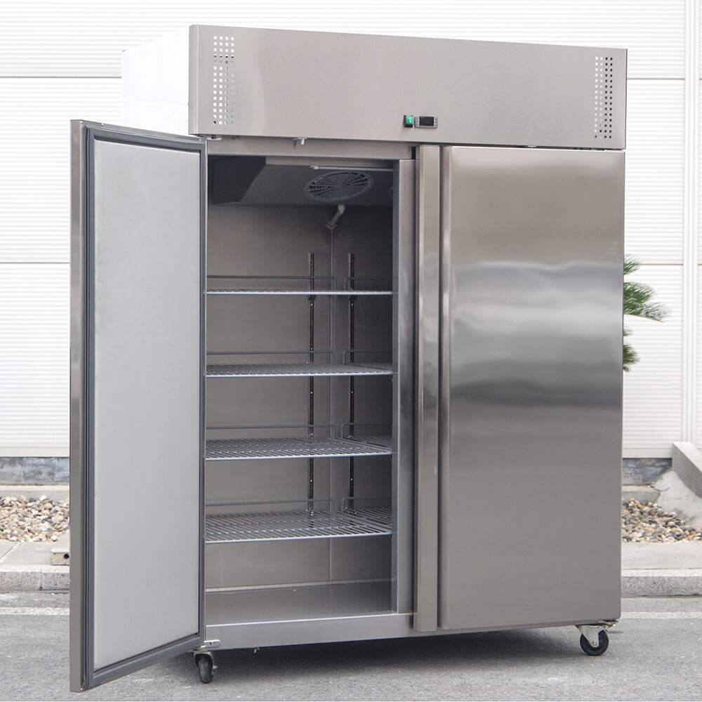 European style upright stainless steel freezer(2 Doors Air Cooling)
