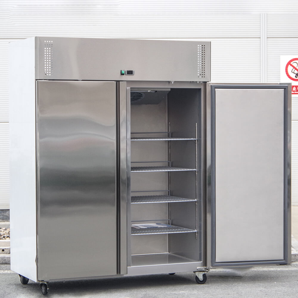 European style upright stainless steel freezer(2 Doors Air Cooling)