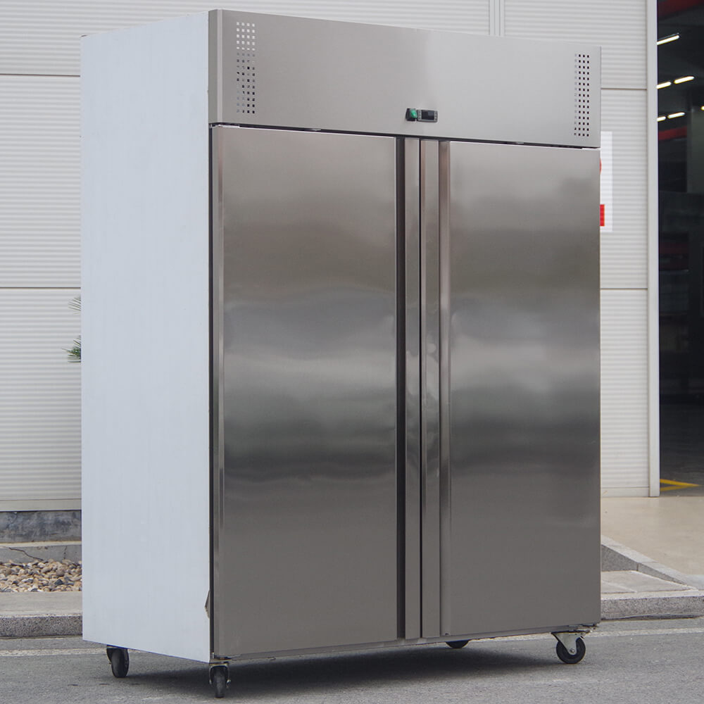 European style upright stainless steel freezer(2 Doors Air Cooling)
