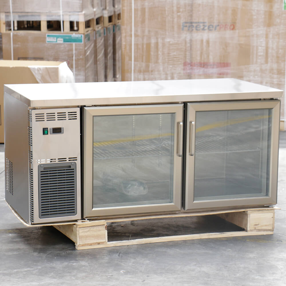 American style counter type glass door refrigerator(2 Doors Direct Cooling)