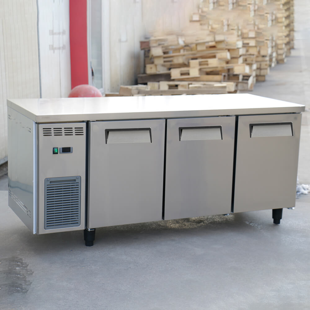 American style counter type stainless steel freezer(3 Doors Air Cooling)