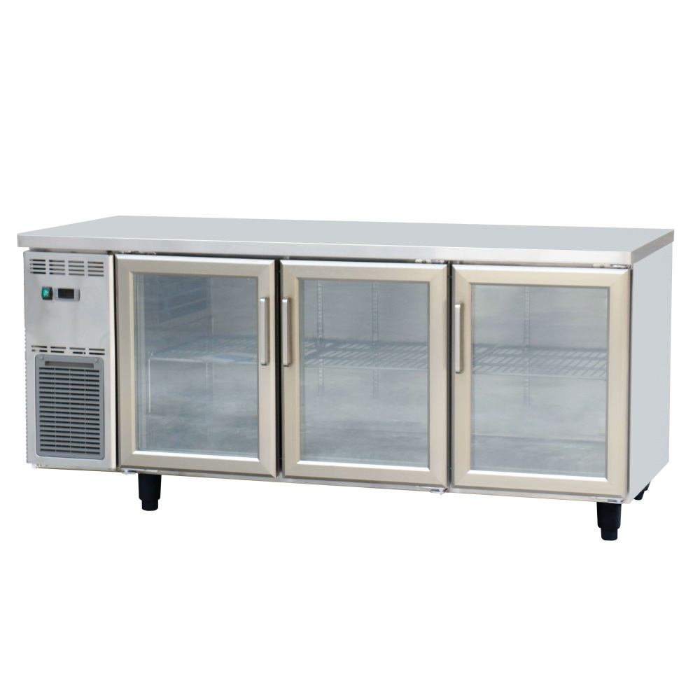 European style counter type glass door refrigerator(3 Doors Direct Cooling)