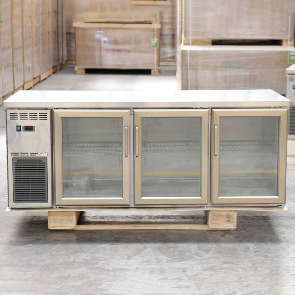 European style counter type glass door refrigerator(3 Doors Direct Cooling)
